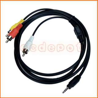 5mm Jack to 3 RCA Audio Video Stereo AV Adapter Cable  