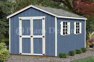 12 x 8 Storage Utility Garden Wooden Shed Plans 21208  