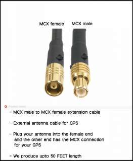 MCX male to MCX female RG316 GPS Antenna extension cable 50FT / 15M 
