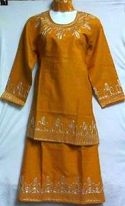 African Women Clothing Skirt Suit Gold Silver One Size NotCom M L XL 