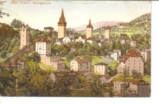 Luzern Switzerland Museggturme town old postcard  