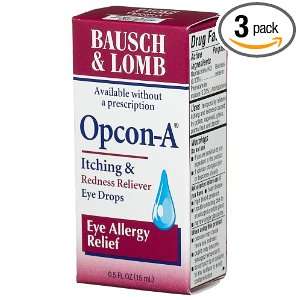 Bausch & Lomb Opcon A Eye Drops, Eye Allergy Relief, 0.5 Ounce Bottles 