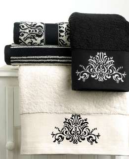  Black and White Towel Collection   Bath Towels   Bed & Baths