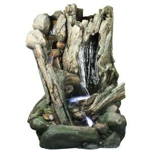  Log Waterfall Fountain with LED LightsAlpine WIN504
