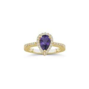   Cts Diamond & 2.37 Cts Amethyst Ring in 14K Yellow Gold 10.0 Jewelry