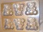 Wilton TEDDY BEAR cake pan MINI HAMSTER ANIMAL mold tin