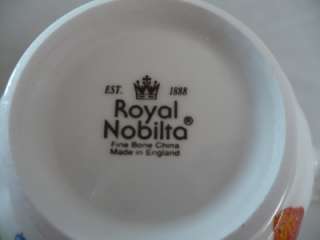 Royal Nobilta Fruit Cup Saucer Fine Bone China England  