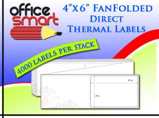 Stack / 4  x 6  / Fanfolded Direct Thermal Labels (4000 Labels per 