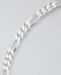 Mens Sterling Silver Figaro Bracelet