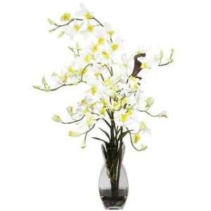   Cream Dendrobium w/Vase Silk Flower Arrangement