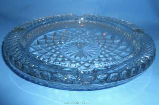 Cut Glass Crystal Ashtray Large Round Vintage  