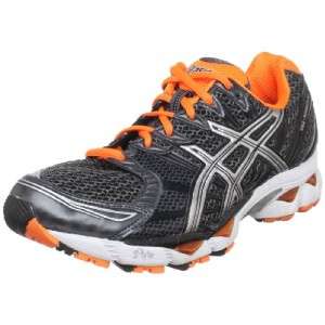 NWT MENS ASICS GEL NIMBUS 12 RUNNING SHOES BLACK BLACK/OROANGE SIZE 