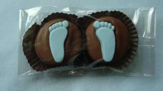 Chocolate 2 Baby Footprints Cookies Shower Favors Feet  
