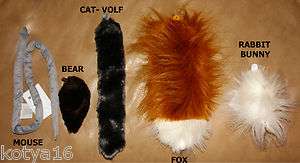 FOX MOUSE BEAR WOLF BUNNY RABBIT TAIL Unisex Costume Carnival Party 