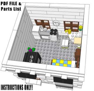 Lego Custom Modular Building Bakery INSTRUCTIONS ONLY  
