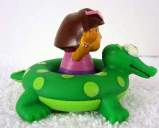 MINI Bath Toy DORA the EXPLORER on Green Alligator Raft  