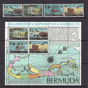 BERMUDA , US BICENTENNIAL,SS & SET OF 4 PERF , MNH  