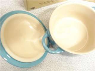 TWO *NEW* LE CREUSET PETITE ROUND CASSEROLE DISHES teal  