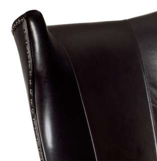 Soraya Black Leather Wing Executive Office Swivel Chair  