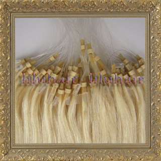   ring/loop human hair Extensions#613 light blonde 100s 0.5g/s  