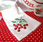 Vintage Style Flour Sack Kitchen Towel CHERRIES Cherry 