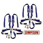   Rhino Simpson 5 Pt H Harness Seat Belts Latch & Link 2x2 w/ Pads Blue