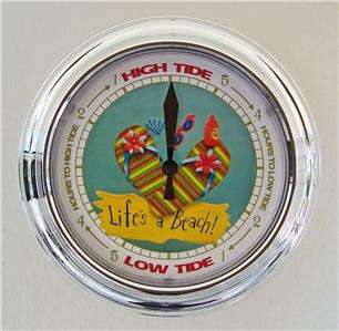   10 WALL TIDE CLOCK Lifes a Beach Fishing, Boating, #608CH  