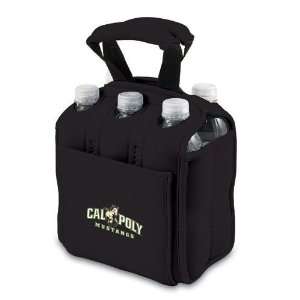 Cal Poly Mustangs Insulated Neoprene Six Pack Beverage Carrier (Black)