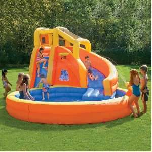    Typhoon Twist Inflatable Water Slide with Pool Toys & Games