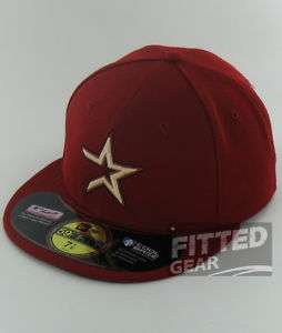 Houston ASTROS ALTERNATE Home Brick Red Tan New Era 59Fifty MLB Fitted 