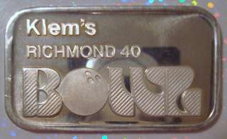 ST 76 KLEMS BOWL BOWLING .999 SILVER BAR INGOT RARE Commercial  