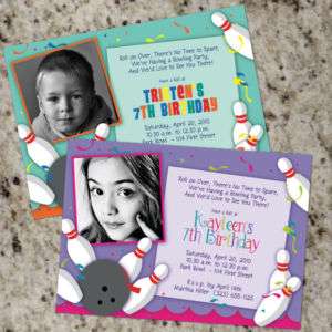BOWLING* Party Photo Invitations   Print Your Own  