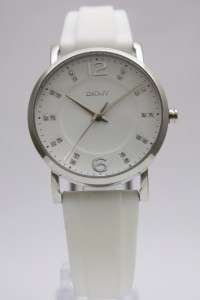   Pure White Crystallized Boyfriend Silicone Band Watch NY8159  