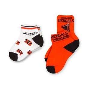 For Bare Feet Cincinnati Bengals Girls Socks (2 Pack 