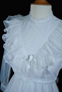   60s Southern Belle WEDDING GOWN BRIDAL Dress Tulle FORMAL Victorian M
