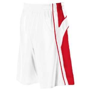  Alleson 547P2 Adult Dazzle Basketball Shorts WH/SC   WHITE 