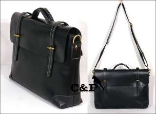   Leather Messenger Shoulder bag handbag Briefcases Black Or brown