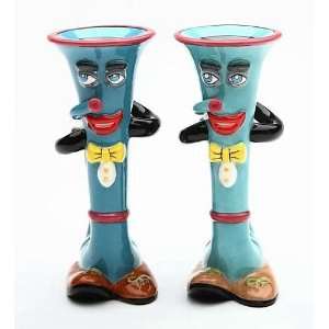   Mardi Gras Tuba Players Salt and Pepper Shaker Set   4 inches high