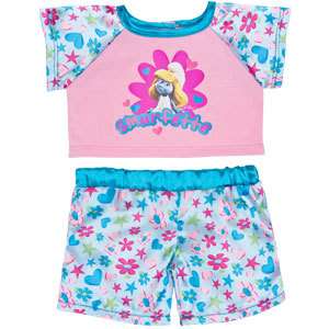 Build A Bear Smurf Smurfette 2 pc Pajamas Set Clothes  