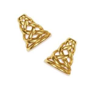 22K Gold Plated Cone Bead Caps Basket Weave 11mm (2) Arts 