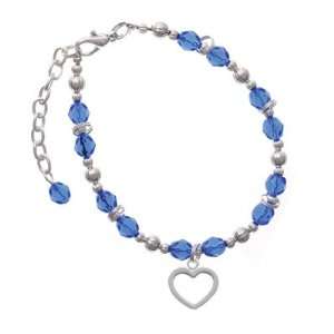  Heart Blue Czech Glass Beaded Charm Bracelet [Jewelry] Jewelry