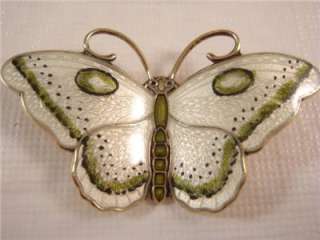 Vintage Sterling Silver Enameled Hroar Prydz Butterfly Pin Brooch 