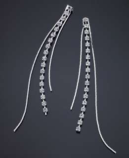 GUESS Crystal Accent Linear Drop Earrings   Drops Earrings Fashion 