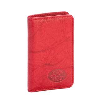 Women Buxton Red Leather Flower Deluxe Card Case Wallet  