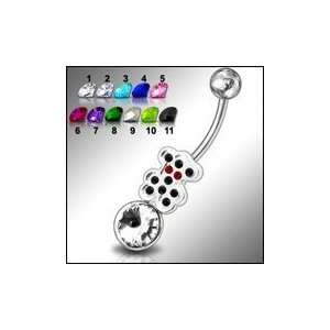  Fancy Jeweled Non Moving Belly Ring Body Jewelry Jewelry