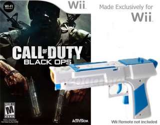 Call of Duty Black Ops BUNDLE + 1X Hand Gun Wii Blue  