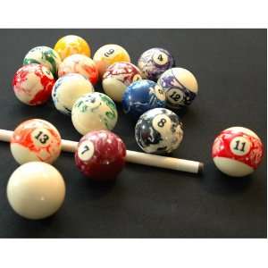  Marble Pool Balls / Billiard Balls   Full Set   Lifetime 