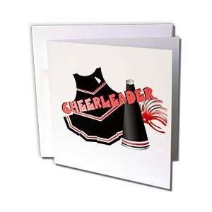 TNMGraphics School   Cheerleader in Black and Red   Greeting Cards 12 