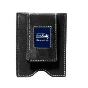  Seattle Seahawks Black Leather Money Clip & Card Case 