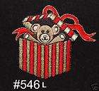 1PC~LG CHRISTMAS PRESENT BEAR~IRON ON EMBROIDERY PATCH